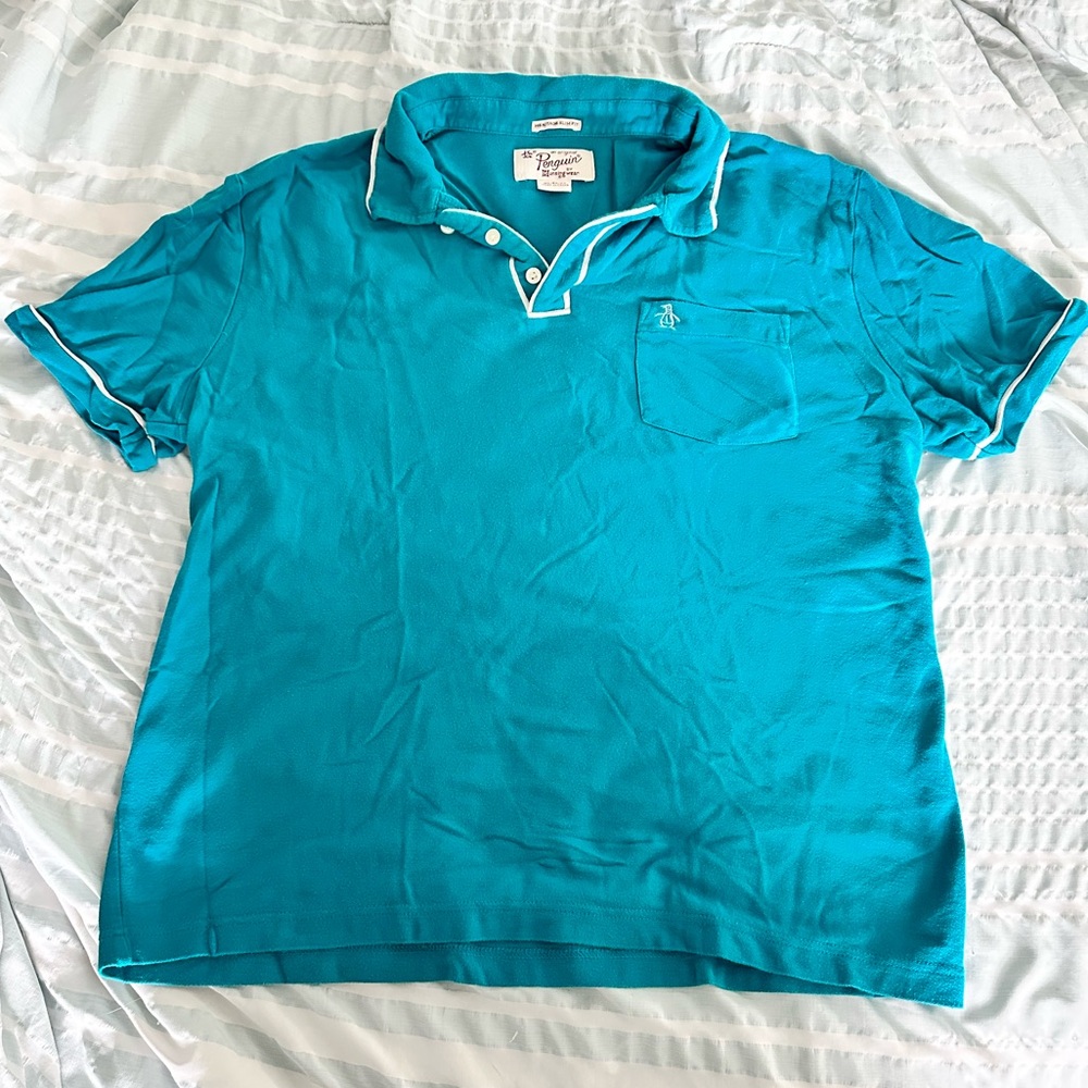 Men's Penguin Teal Polo Shirt